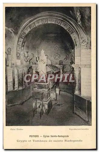 Cartes postales Poitiers Eglise Sainte Radegonde Crypte et tombeau de Sainte Radegonde