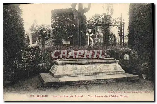 Ansichtskarte AK Reims Cimetiere du Nord Tombeau de l&#39abbe Miroy