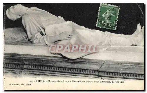 Ansichtskarte AK Dreux Chapelle Saint Louis Tombeau du Prince Henri d&#39Orleans par Mercie