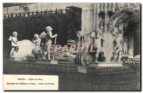 Cartes postales Bourg Eglise de Brou Mausolee de Philibert le Beau Statue du Prince