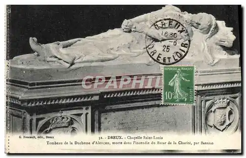 Cartes postales Dreux Chapelle Saint Louis Tombeau de la duchesse d&#39Alencon