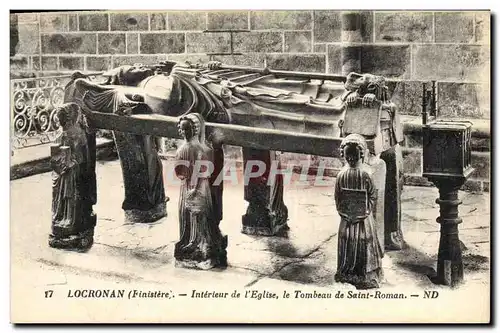 Ansichtskarte AK Locronan Interieur de l&#39eglise le tombeau de Saint Roman