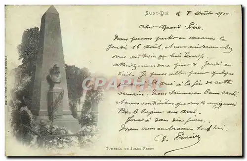 Cartes postales Saint Die Tombeau de Jules Ferry