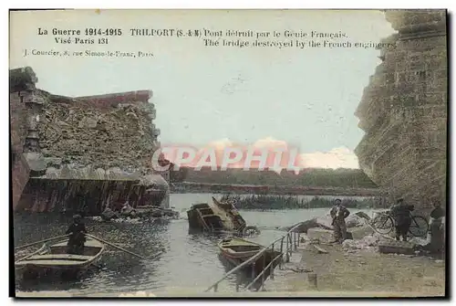 Cartes postales Militaria Trilport Pont detruit par le Genie Francais