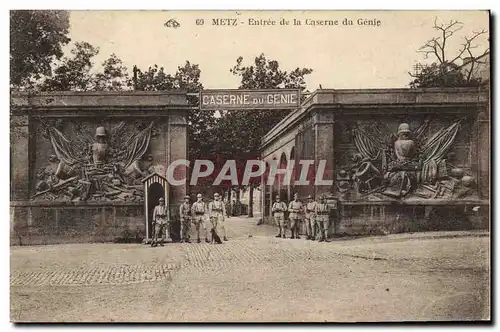Cartes postales Militaria Metz Entree de la caserne du Genie