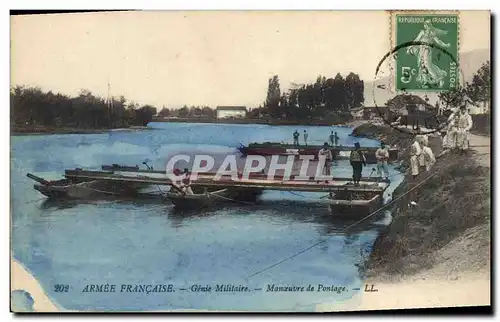 Cartes postales Militaria Genie militaire Manoeuvre de pontage