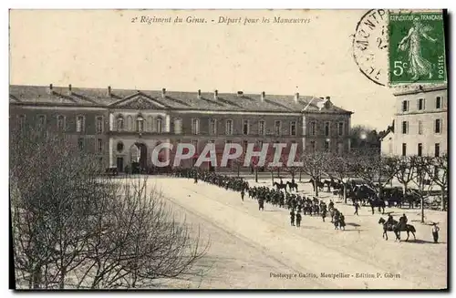 Cartes postales Militaria 2eme Regiment du Genie Depart pour les manoeuvres