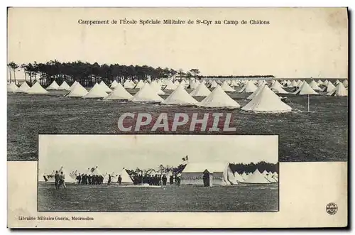 Cartes postales Militaria Campement de l&#39Ecole Speciale militaire de St Cyr au Camp de Chalons