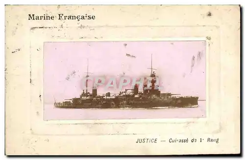 Cartes postales Bateau Justice Cuirasse de 1er rang