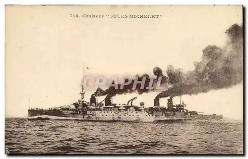 Cartes postales Bateau Croiseur Jules Michelet