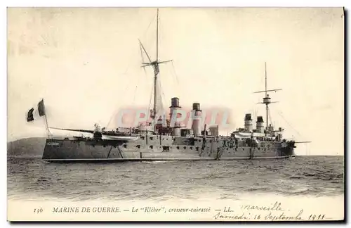 Cartes postales Bateau Le Kleber Croiseur Cuirasse