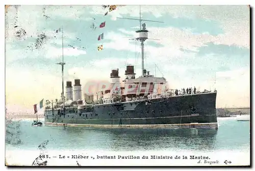 Cartes postales Bateau Le Kleber battant pavillon du Ministere de la marine