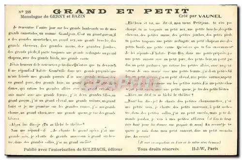 Cartes postales Grand et petit Gerny Bazin Vaunel