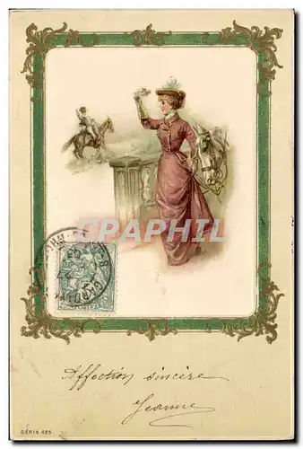 Cartes postales Fantaisie Femme Cavalier Cheval