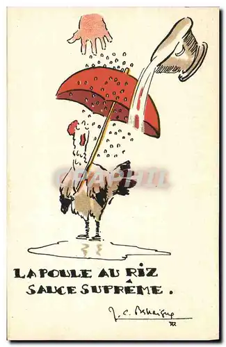 Cartes postales Cuisine La poule au riz Sauce supreme