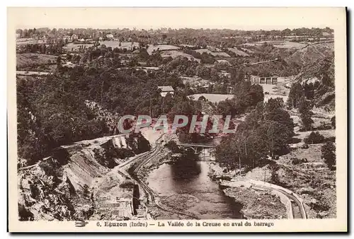 Cartes postales Electricite Eguzon La vallee de la Creuse en aval du barrage