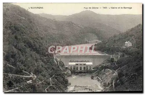 Ansichtskarte AK Electricite Puy de Dome l&#39usine et le barrage