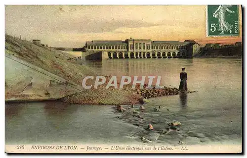 Cartes postales Electricite Environs de Lyon Jonnage L&#39usine electrique vue de l&#39ecluse