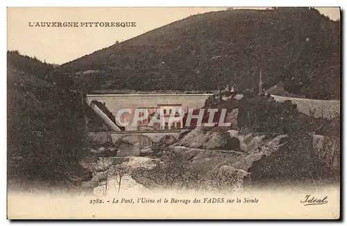 Cartes postales Electricite Le pont L&#39usine et le barrage des Fades sur la Sioule