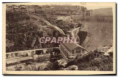 Cartes postales Electricite Eguzon Indre Le barrage Vue prise de la rive gauche