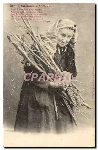 Cartes postales Fantaisie Femme Les 4 saisons L&#39hiver