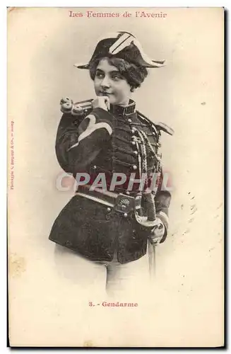 Cartes postales Fantaisie Femme Les femmes de l&#39avenir Gendarme