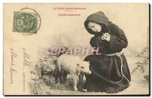 Cartes postales Fantaisie Enfant Le petit Saint Antoine Contemplation