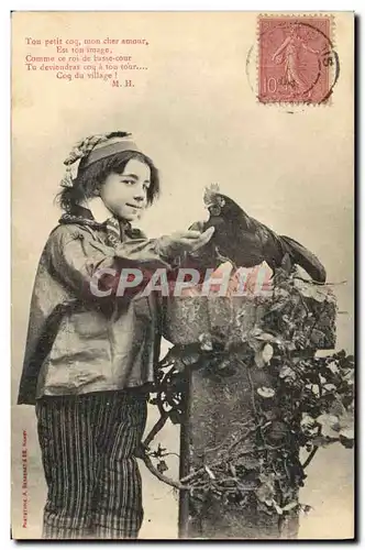 Cartes postales Fantaisie Enfant Coq