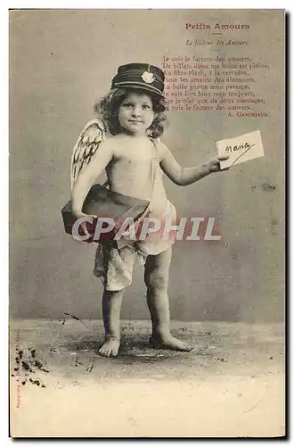 Cartes postales Fantaisie Enfant Ange Petits amours Le facteur des amours