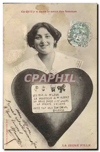 Cartes postales Fantaisie Femme Ce qu&#39il y a dans le coeur des femmes