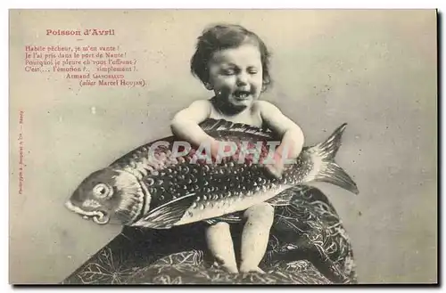 Cartes postales Fantaisie Enfant Poisson d&#39avril
