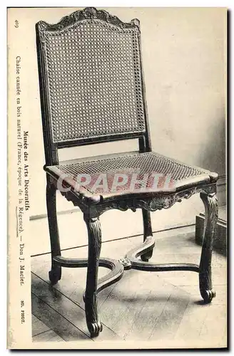 Cartes postales Musee des Arts Decoratifs Chaise cannee en bois naturel Epoque de la Regence