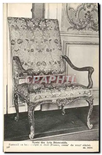 Cartes postales Musee des Arts Decoratifs Fauteuil en bois sculpte et dore