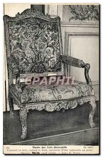 Cartes postales Musee des Arts Decoratifs Fauteuil en bois