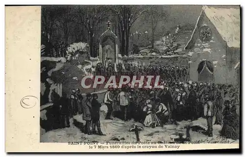 Cartes postales Saint Point Funerailles du poete au chateau de St Point d&#39apres le crayon de Valnay