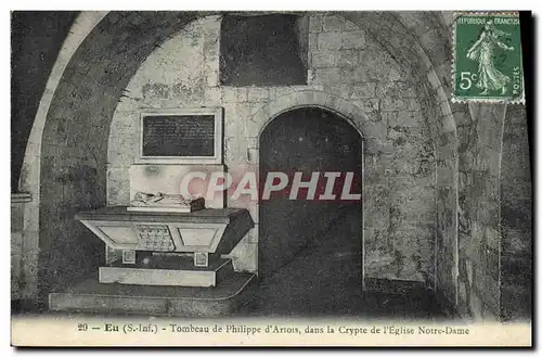 Cartes postales Eu Tombeau de Philippe d&#39Artois dans la crypte de l&#39eglise Notre Dame