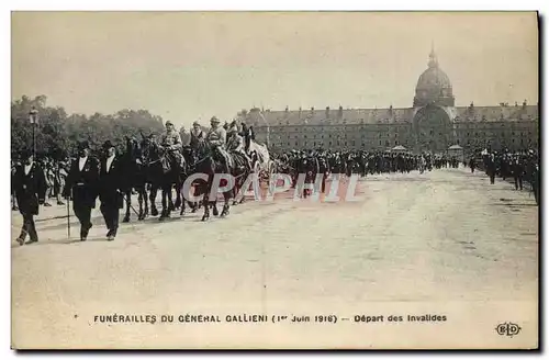Cartes postales Funerailles du General Gallieni Depart des Invalides