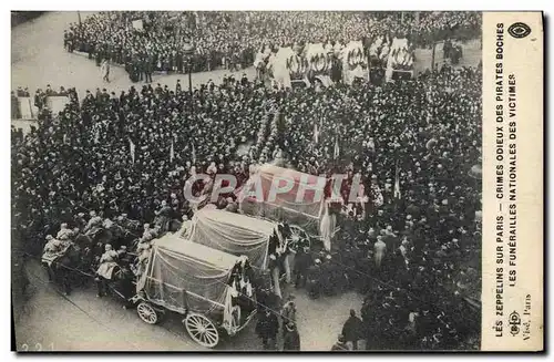 Ansichtskarte AK Les zeppelins sur Paris Les funerailles nationales des victimes