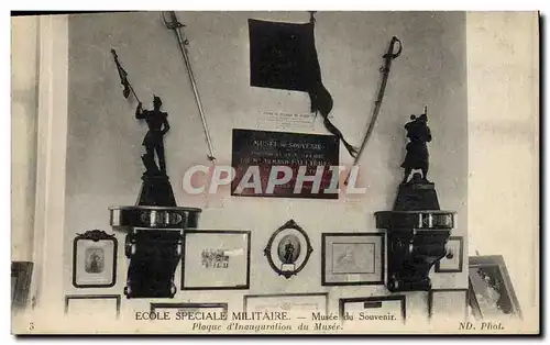 Cartes postales Militaria Ecole speciale militaire Musee du souvenir Plaque d&#39inauguration du Musee