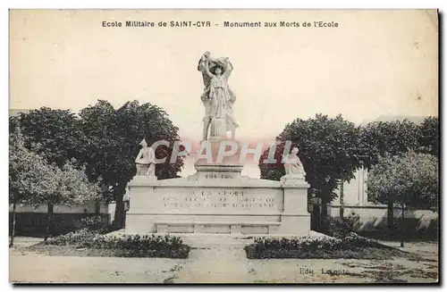 Cartes postales Militaria Ecole militaire de Saint Cyr Monument aux morts de l&#39ecole