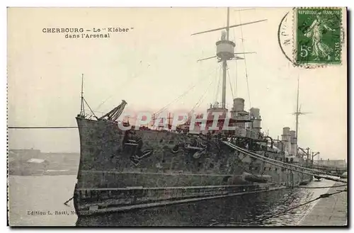 Cartes postales Bateau Cherbourg Le Kleber dans l&#39arsenal