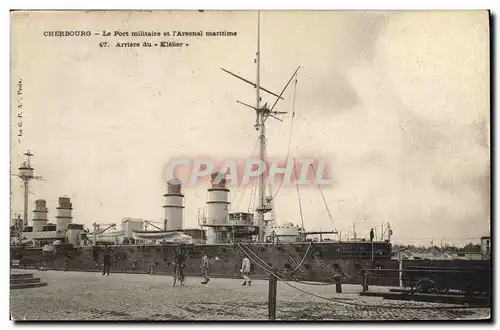 Ansichtskarte AK Bateau Cherbourg Le port militaire et l&#39arsenal maritime Arriere du Kleber