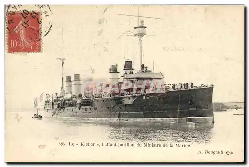 Cartes postales Bateau Le Kleber battant pavillon du Ministre de la Marine