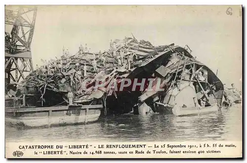 Ansichtskarte AK Bateau Catastrophe du Liberte le renflouement