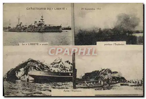 Cartes postales Bateau Catastrophe du Liberte