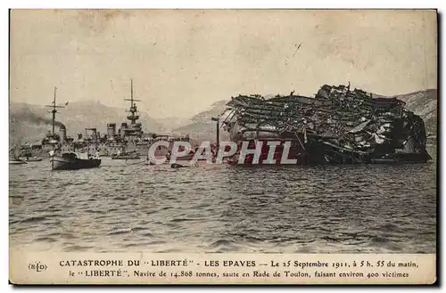 Cartes postales Bateau Catastrophe du Liberte Les epaves