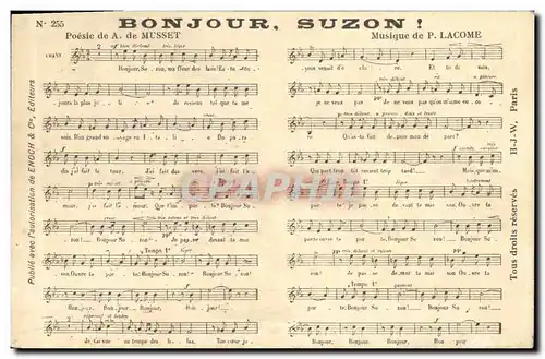 Ansichtskarte AK Bonjour Suzon Alfred de musset Lacome