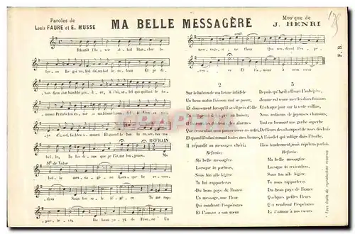 Cartes postales Ma belle messagere Louis Faure Musse Henri