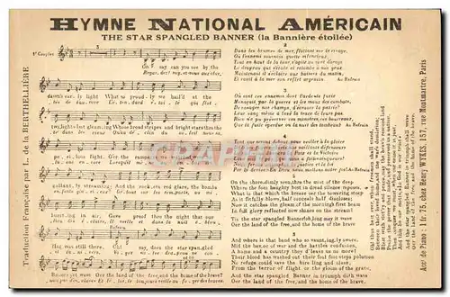 Cartes postales Hymne national americain The star splanged banner De la Berthelliere