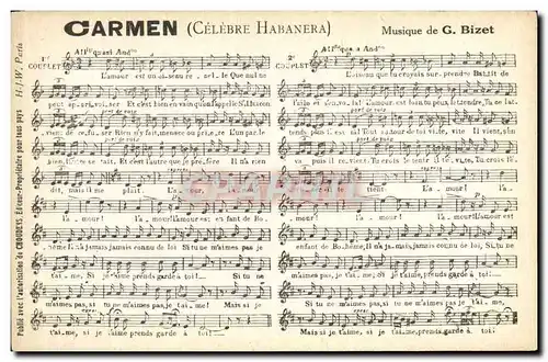 Ansichtskarte AK Carmen Celebre Habanera Bizet